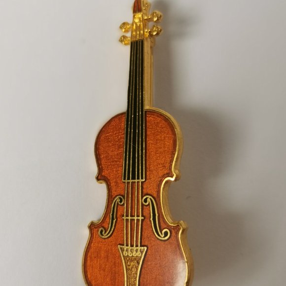 (Lot of 2) Vintage Sarah Coventry Enamel Sailboat brooch + Signed Violin Brooch - Picture 4 of 8